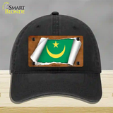 Mauritania Flag Scroll Novelty License Plate Hat Unconstructed Cotton / Black