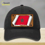 Morocco Flag Scroll Novelty License Plate Hat Unconstructed Cotton / Black