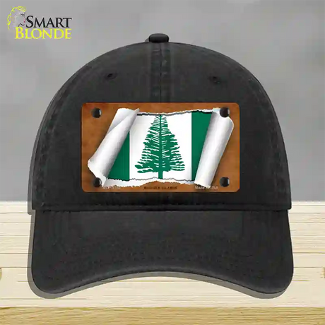 Norfolk Islands Flag Scroll Novelty License Plate Hat Unconstructed Cotton / Black