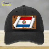 Paraguay-OBV Flag Scroll Novelty License Plate Hat Unconstructed Cotton / Black