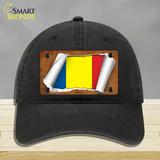 Romania Flag Scroll Novelty License Plate Hat Unconstructed Cotton / Black