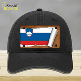 Slovenia Flag Scroll Novelty License Plate Hat Unconstructed Cotton / Black