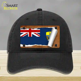 St Helena Flag Scroll Novelty License Plate Hat Unconstructed Cotton / Black