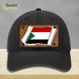 Sudan Flag Scroll Novelty License Plate Hat Unconstructed Cotton / Black