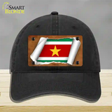 Suriname Flag Scroll Novelty License Plate Hat Unconstructed Cotton / Black