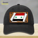 Syria Flag Scroll Novelty License Plate Hat Unconstructed Cotton / Black