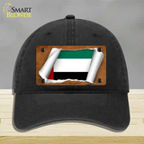 United Arab Emirates Flag Scroll Novelty License Plate Hat Unconstructed Cotton / Black