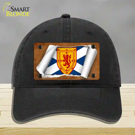 Scotland St. Andrews Flag Scroll Novelty License Plate Hat Unconstructed Cotton / Black