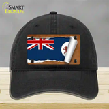 Tasmania Flag Scroll Novelty License Plate Hat Unconstructed Cotton / Black