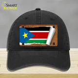 South Sudan Flag Scroll Novelty License Plate Hat Unconstructed Cotton / Black