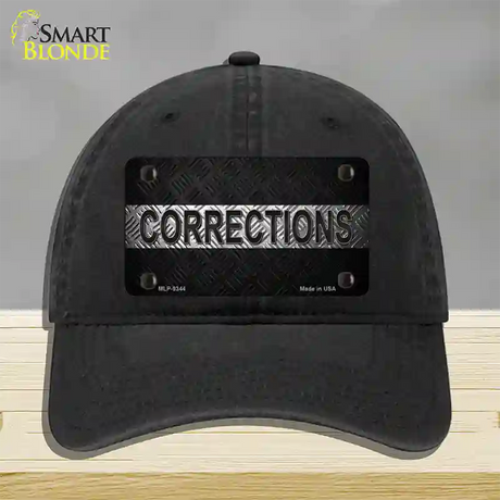 Corrections Novelty License Plate Hat Unconstructed Cotton / Black