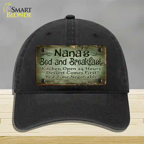 Nanas Bed And Breakfast Novelty License Plate Hat Unconstructed Cotton / Black