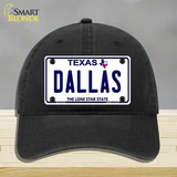 Dallas Texas Novelty License Plate Hat Unconstructed Cotton / Black