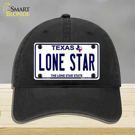 Lone Star Texas Novelty License Plate Hat Unconstructed Cotton / Black