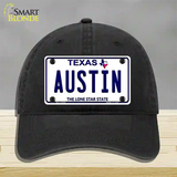 Austin Texas Novelty License Plate Hat Unconstructed Cotton / Black