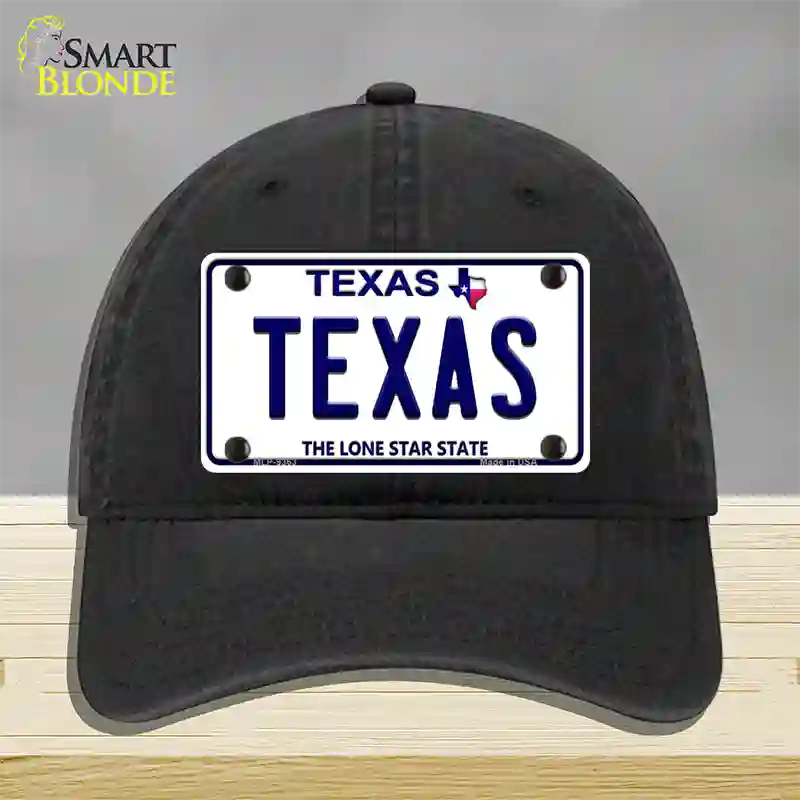 Texas Novelty License Plate Hat Unconstructed Cotton / Black