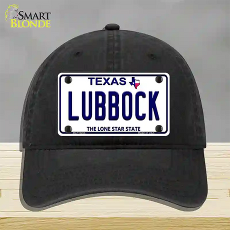 Lubbock Texas Novelty License Plate Hat Unconstructed Cotton / Black