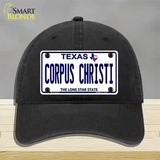 Corpus Christi Texas Novelty License Plate Hat Unconstructed Cotton / Black