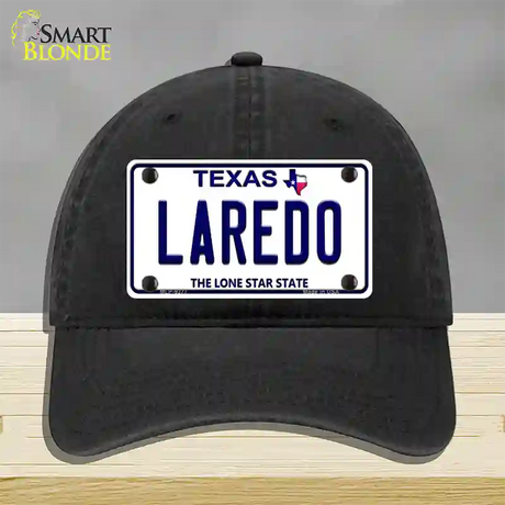 Laredo Texas Novelty License Plate Hat Unconstructed Cotton / Black