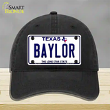 Baylor Texas Novelty License Plate Hat Unconstructed Cotton / Black