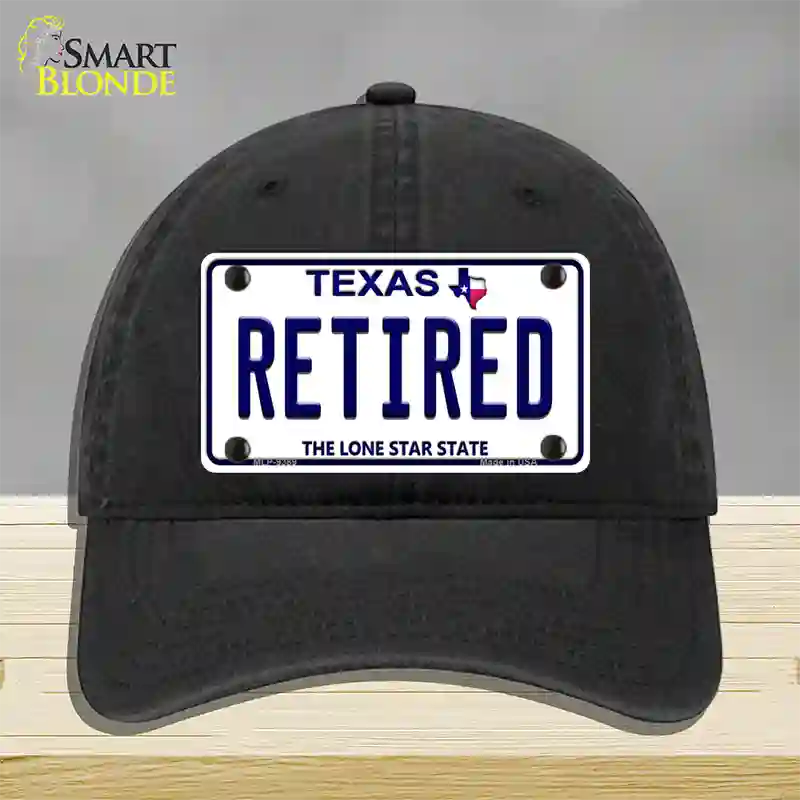 Retired Texas Novelty License Plate Hat Unconstructed Cotton / Black