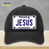 Jesus Texas Novelty License Plate Hat Unconstructed Cotton / Black