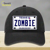 Zombie Texas Novelty License Plate Hat Unconstructed Cotton / Black