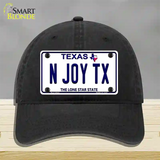 N Joy TX Texas Novelty License Plate Hat Unconstructed Cotton / Black