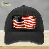 American Vintage Flag Novelty License Plate Hat Unconstructed Cotton / Black