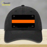 Thin Orange Line Novelty License Plate Hat Unconstructed Cotton / Black