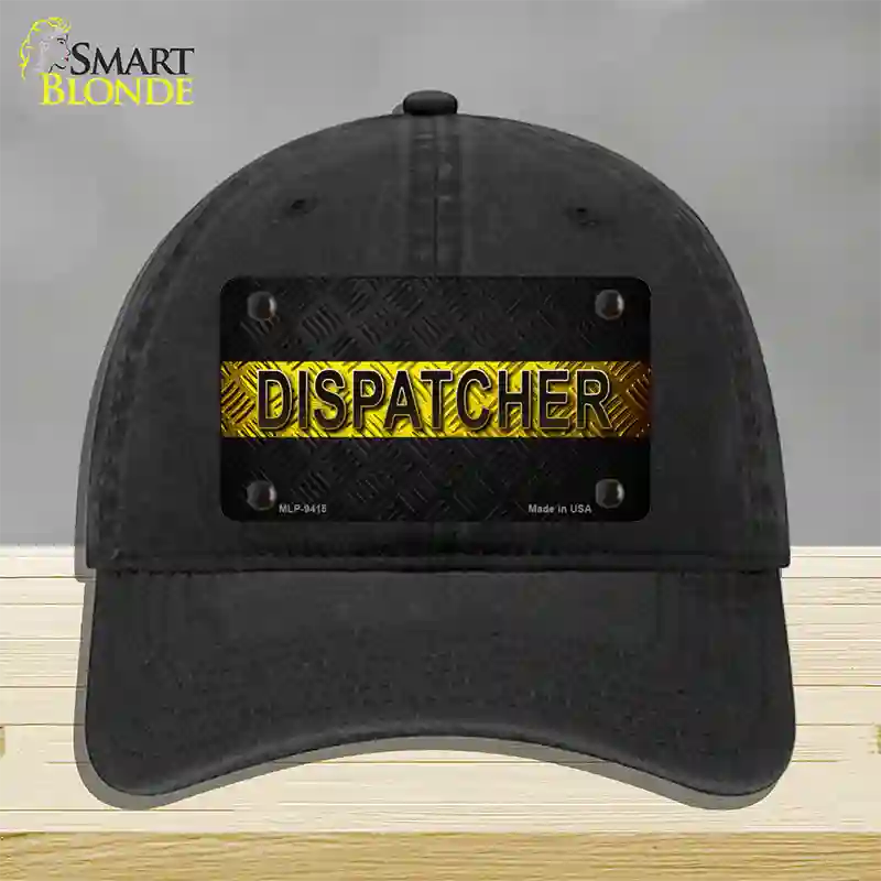 Dispatcher Novelty License Plate Hat Unconstructed Cotton / Black