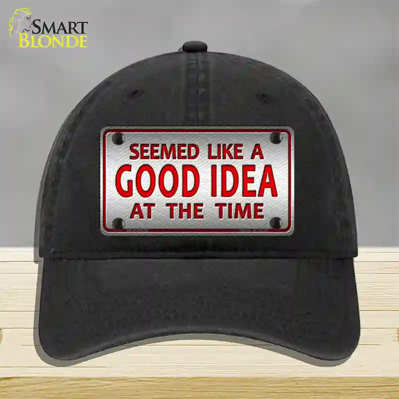 Seemed Like A Good Idea Novelty License Plate Hat Unconstructed Cotton / Black