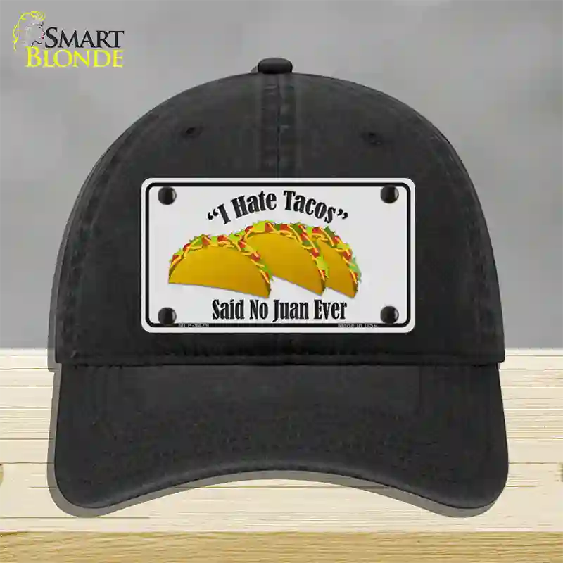 Tacos Novelty License Plate Hat Unconstructed Cotton / Black