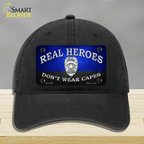 Real Heroes Blue Novelty License Plate Hat Unconstructed Cotton / Black