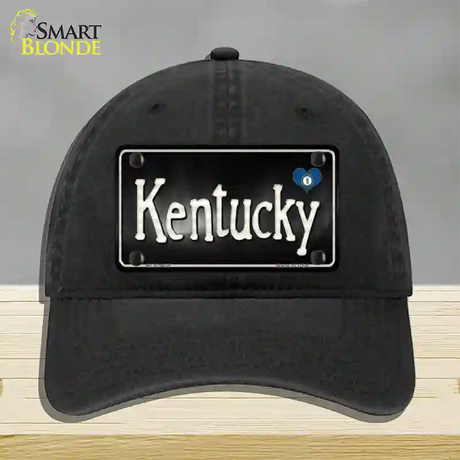 Kentucky Flag Script Novelty License Plate Hat Unconstructed Cotton / Black