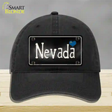 Nevada Flag Script Novelty License Plate Hat Unconstructed Cotton / Black