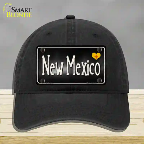 New Mexico Flag Script Novelty License Plate Hat Unconstructed Cotton / Black