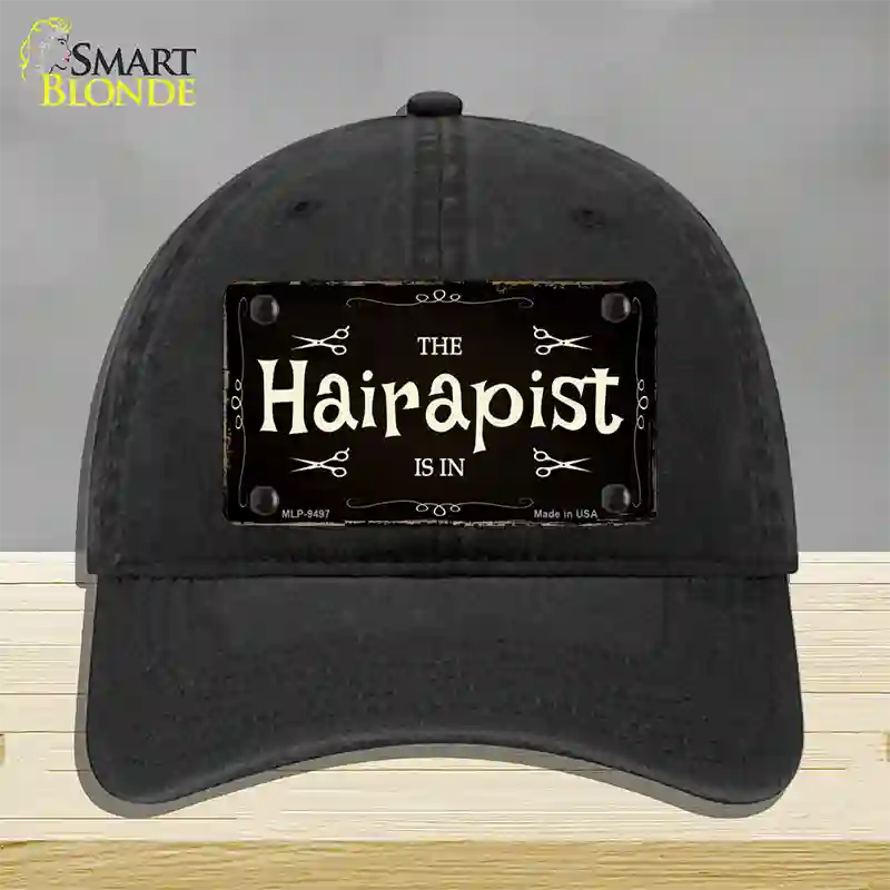 Hairapist Novelty License Plate Hat Unconstructed Cotton / Black