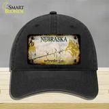 Nebraska Gov Rusty Blank Novelty License Plate Hat Unconstructed Cotton / Black