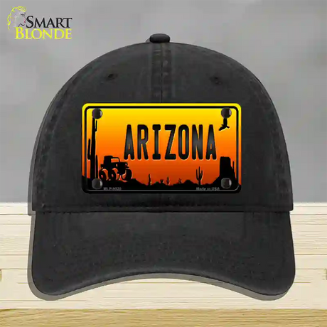 Jeep Arizona Scenic Novelty License Plate Hat Unconstructed Cotton / Black