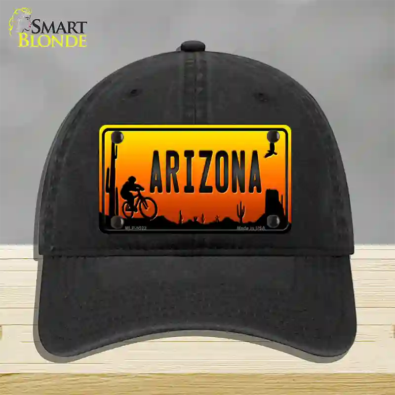 Biker Arizona Scenic Novelty License Plate Hat Unconstructed Cotton / Black