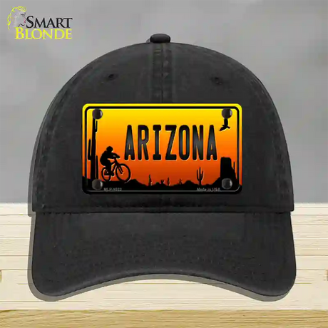 Biker Arizona Scenic Novelty License Plate Hat Unconstructed Cotton / Black