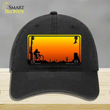 Biker Blank Scenic Novelty License Plate Hat Unconstructed Cotton / Black