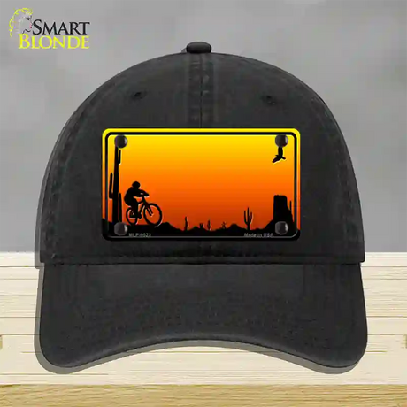 Biker Blank Scenic Novelty License Plate Hat Unconstructed Cotton / Black