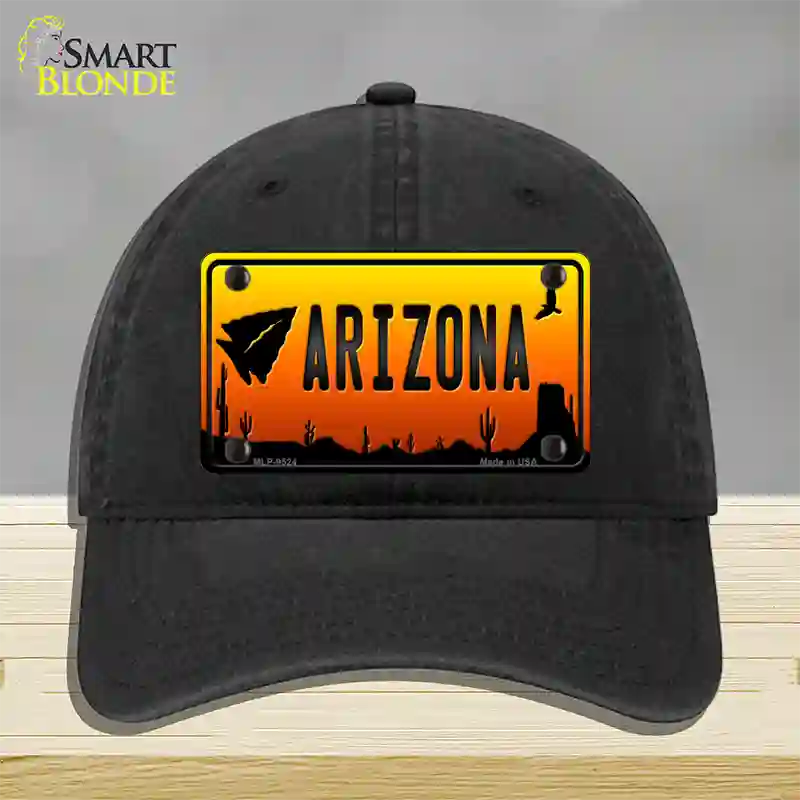 Arrowhead Arizona Scenic Novelty License Plate Hat Unconstructed Cotton / Black