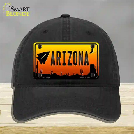 Arrowhead Arizona Scenic Novelty License Plate Hat Unconstructed Cotton / Black