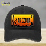 Kokopelli Arizona Scenic Novelty License Plate Hat Unconstructed Cotton / Black