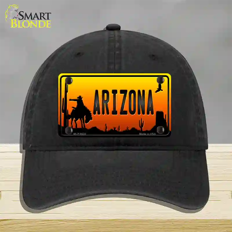 Rodeo Arizona Scenic Novelty License Plate Hat Unconstructed Cotton / Black