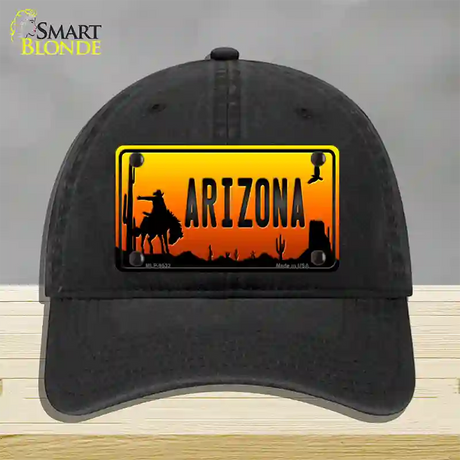 Rodeo Arizona Scenic Novelty License Plate Hat Unconstructed Cotton / Black