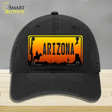 Cowboy Arizona Scenic Novelty License Plate Hat Unconstructed Cotton / Black